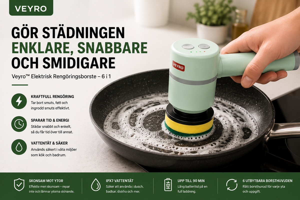 Veyro™ Elektrisk Rengöringsborste – 6-i-1