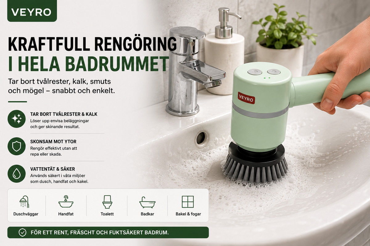Veyro™ Elektrisk Rengöringsborste – 6-i-1
