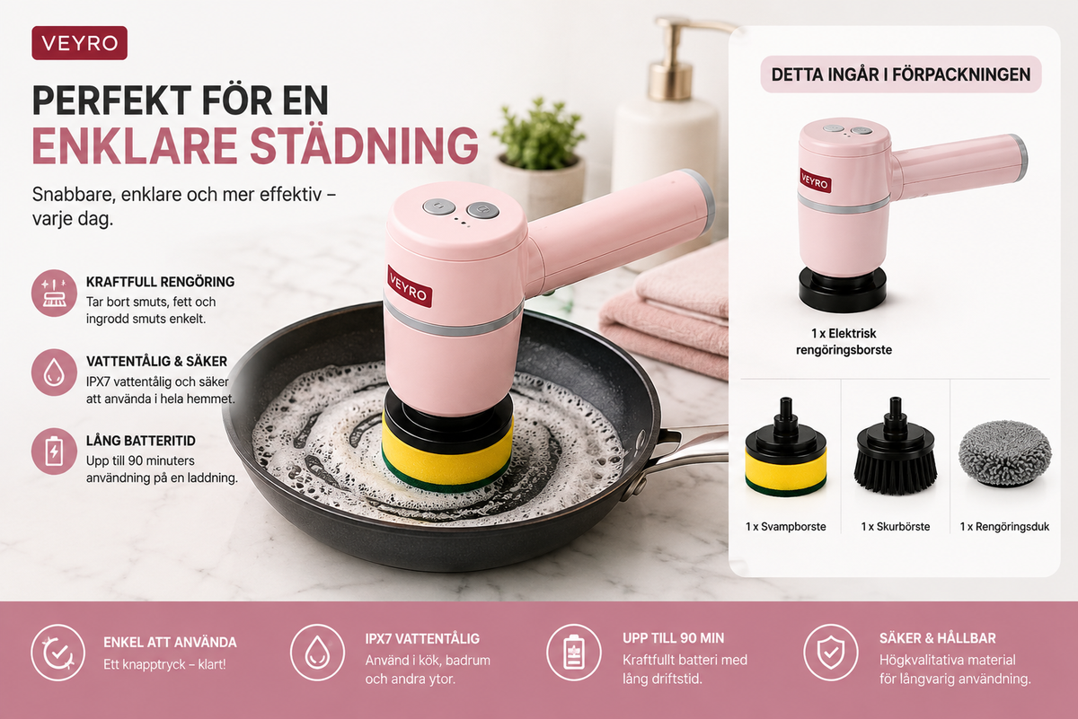 Veyro™ Elektrisk Rengöringsborste – 6-i-1